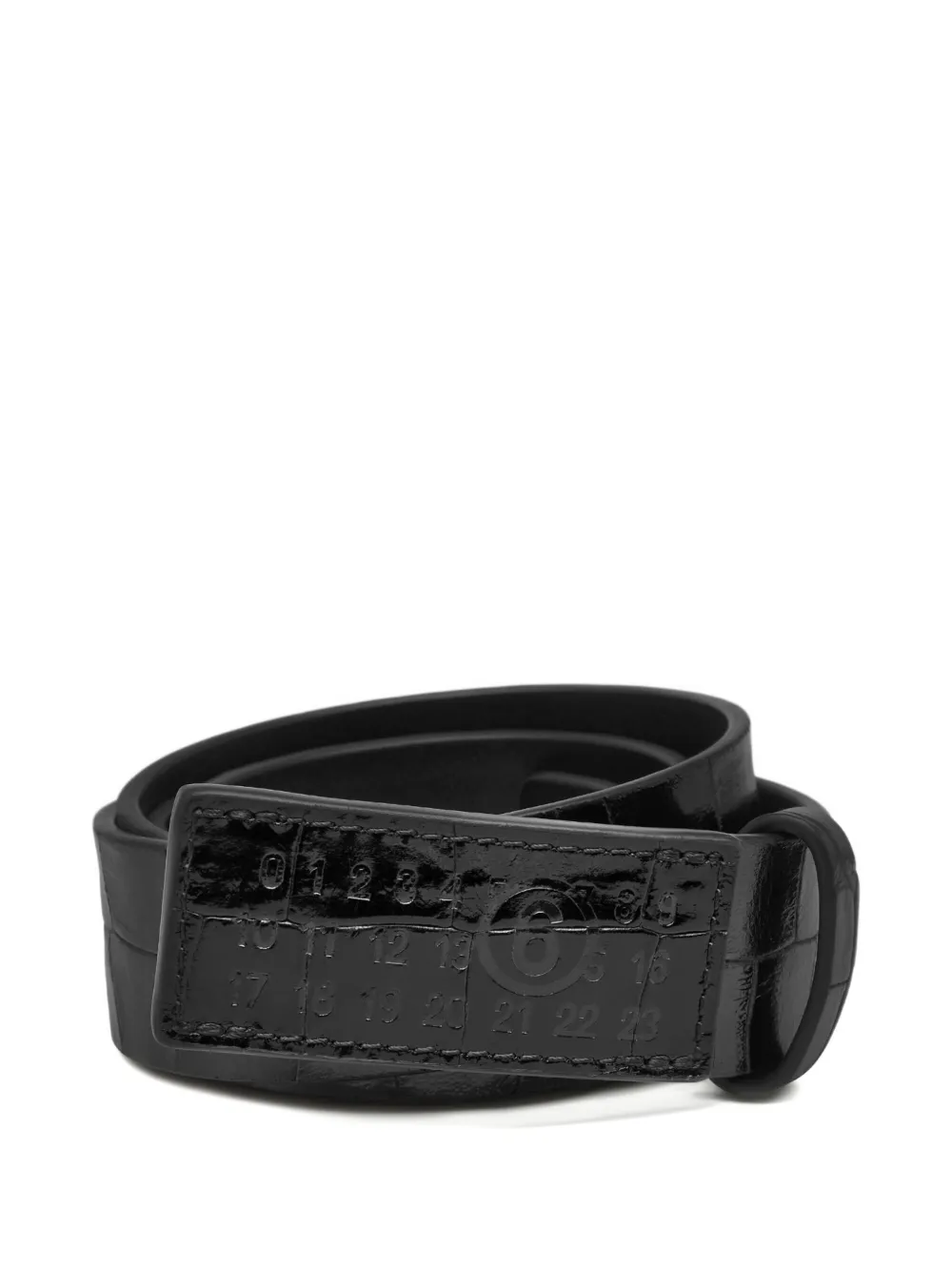 MM6 Maison Margiela crocodile-effect leather belt Zwart