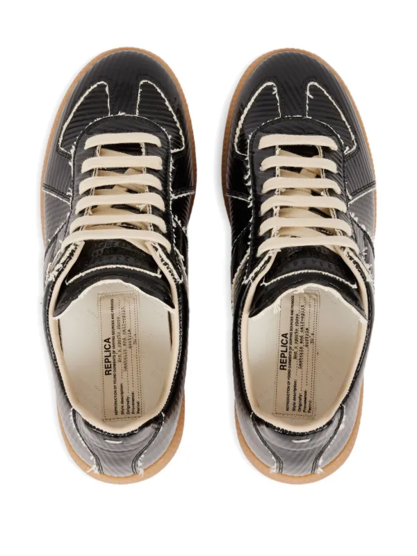 Maison Margiela Replica raw-edge Sneakers | Black | FARFETCH