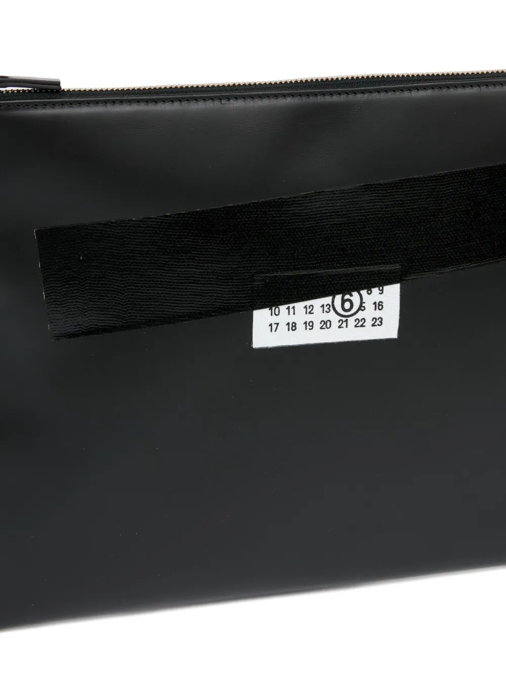 Mm6 Maison Margiela Logo-patch Cutch Bag In Black