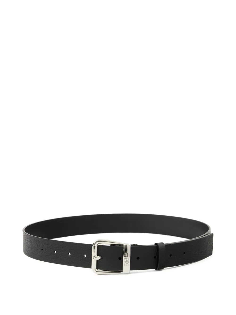 MM6 Maison Margiela Cintura in pelle con logo inciso - Nero