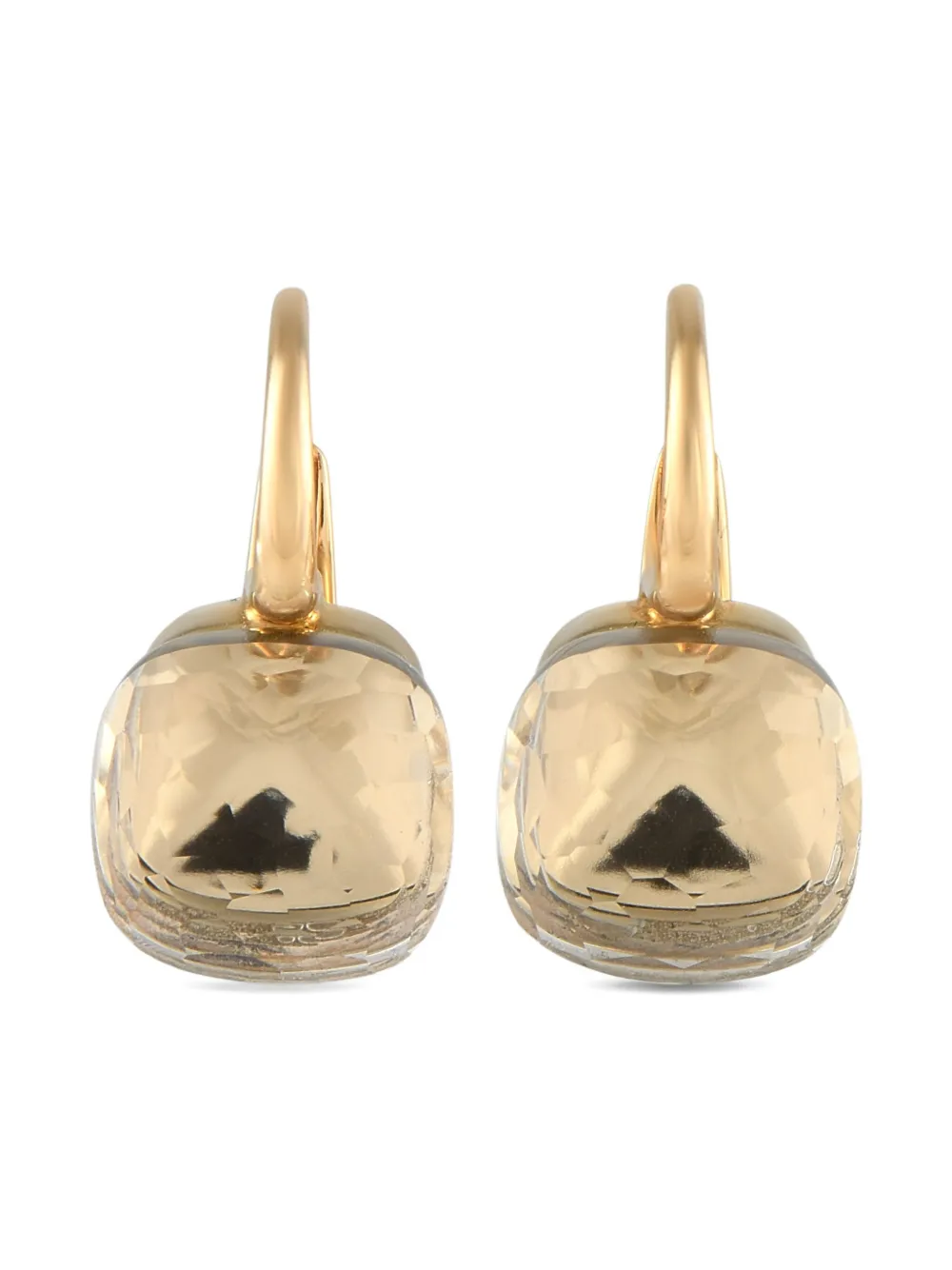 Pre-owned Pomellato 18k Yellow Gold Nudo Lemon Quartz Earrings