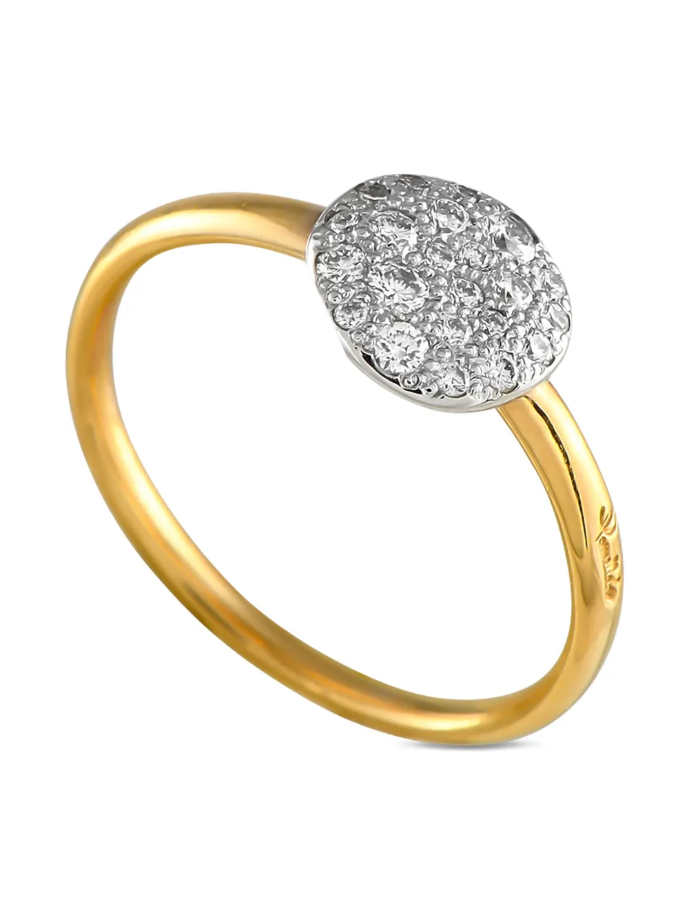 Pre-owned Pomellato 18k Yellow Gold Sabbia Diamond Ring