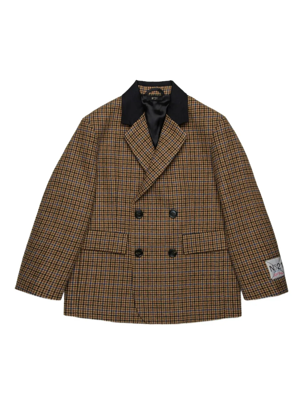 Nº21 Kids houndstooth blazer | Brown | Image 1