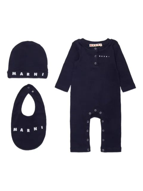 Marni Kids logo-print babygrow set (three piece set)