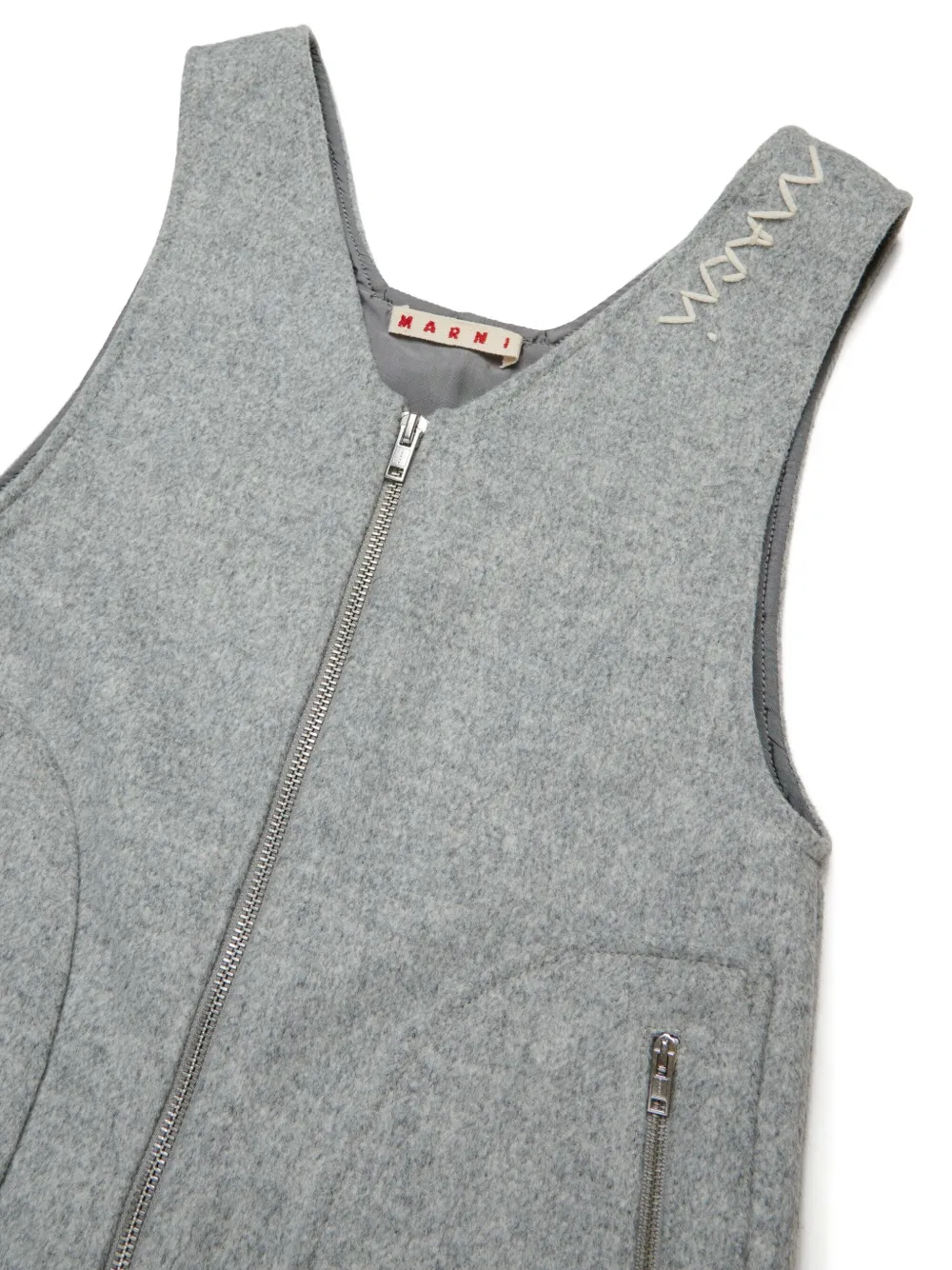 Marni Kids Jurk met geborduurd logo Grijs