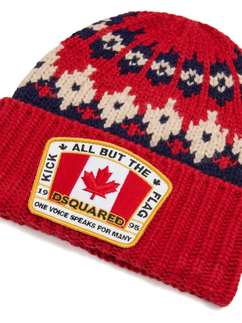 DSQUARED2 KIDS Canadian Flag gebreide muts Rood