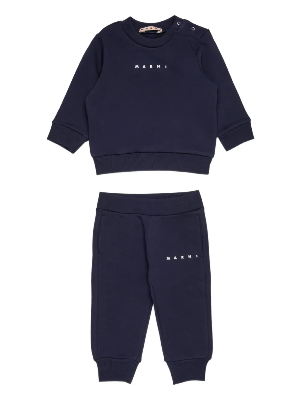 Marni Logo-detail Cotton Tracksuit Set In Blue