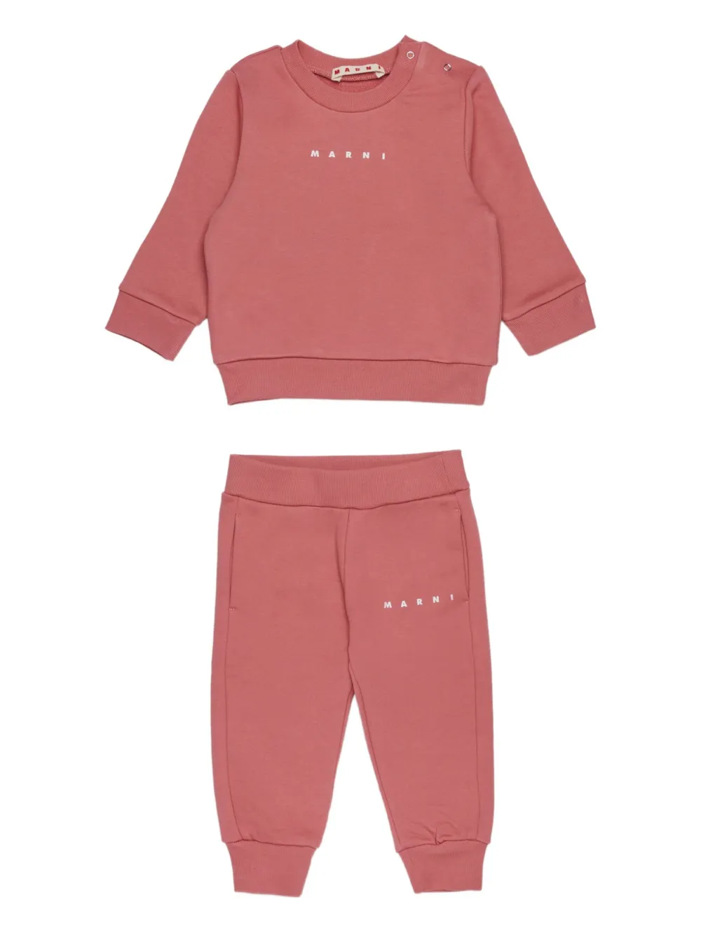 Marni Kids logo-embroidered cotton tracksuit | Pink | Image 1