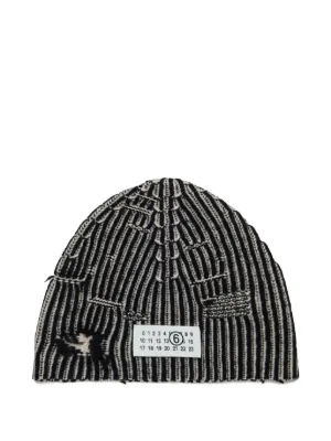 MM6 Maison Margiela Kids Off-White Logo Beanie MM6 Maison