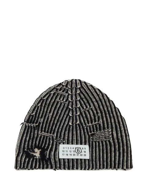 MM6 Maison Margiela Kids logo-appliqué beanie