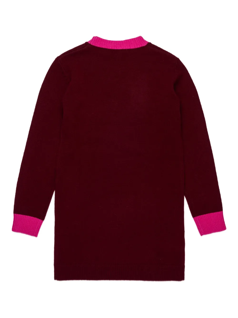 Marni Kids Intarsia gebreide jurk met logo Rood