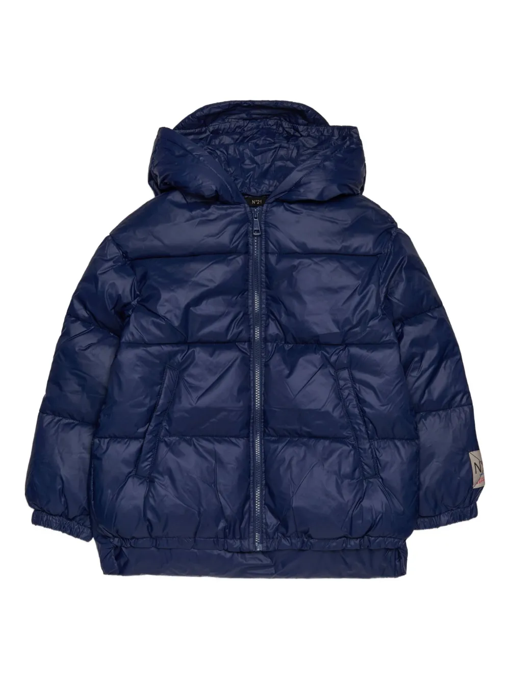 Nº21 Kids quilted logo-embroidered jacket | Blue | Image 1
