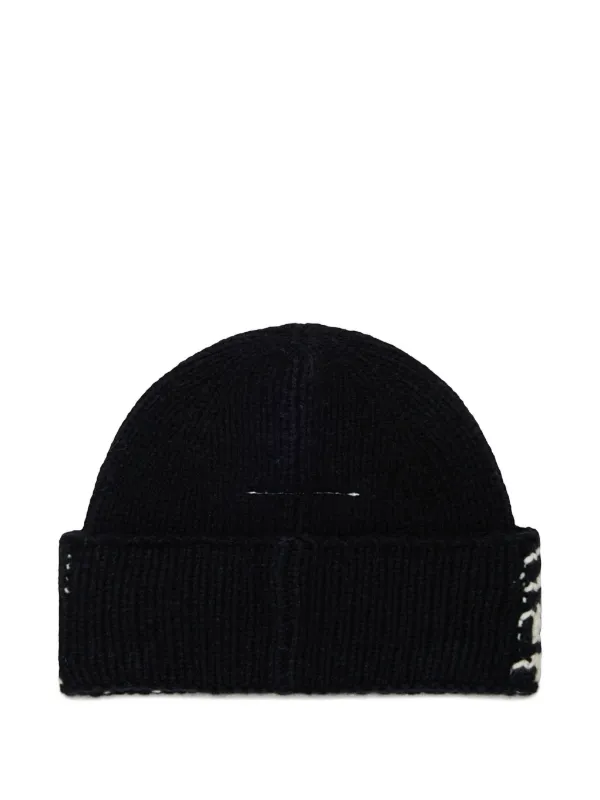 MM6 Maison Margiela Kids ナンバーインターシャ ビーニー | ブラック