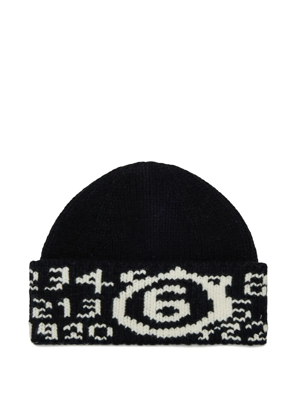 MM6 Maison Margiela Kids Muts met getallen intarsia Zwart