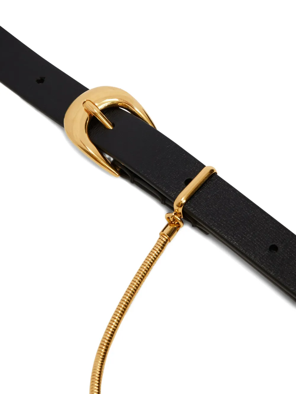 Jil Sander chain-detailing leather belt - Zwart