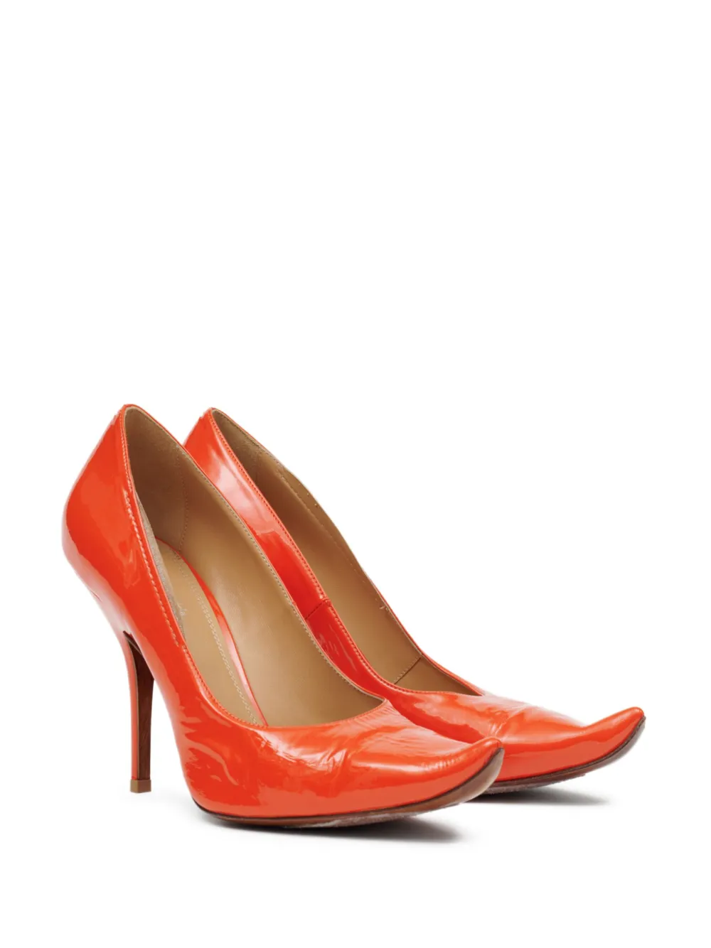 Maison Margiela 100mm leather pumps Orange