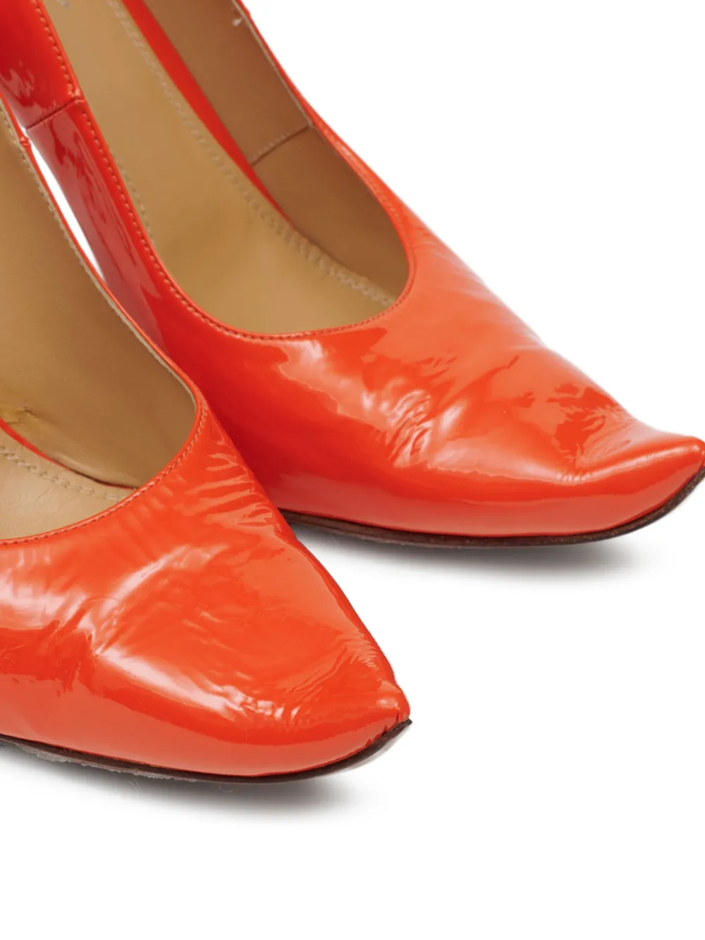 Maison Margiela 100mm leather pumps Orange
