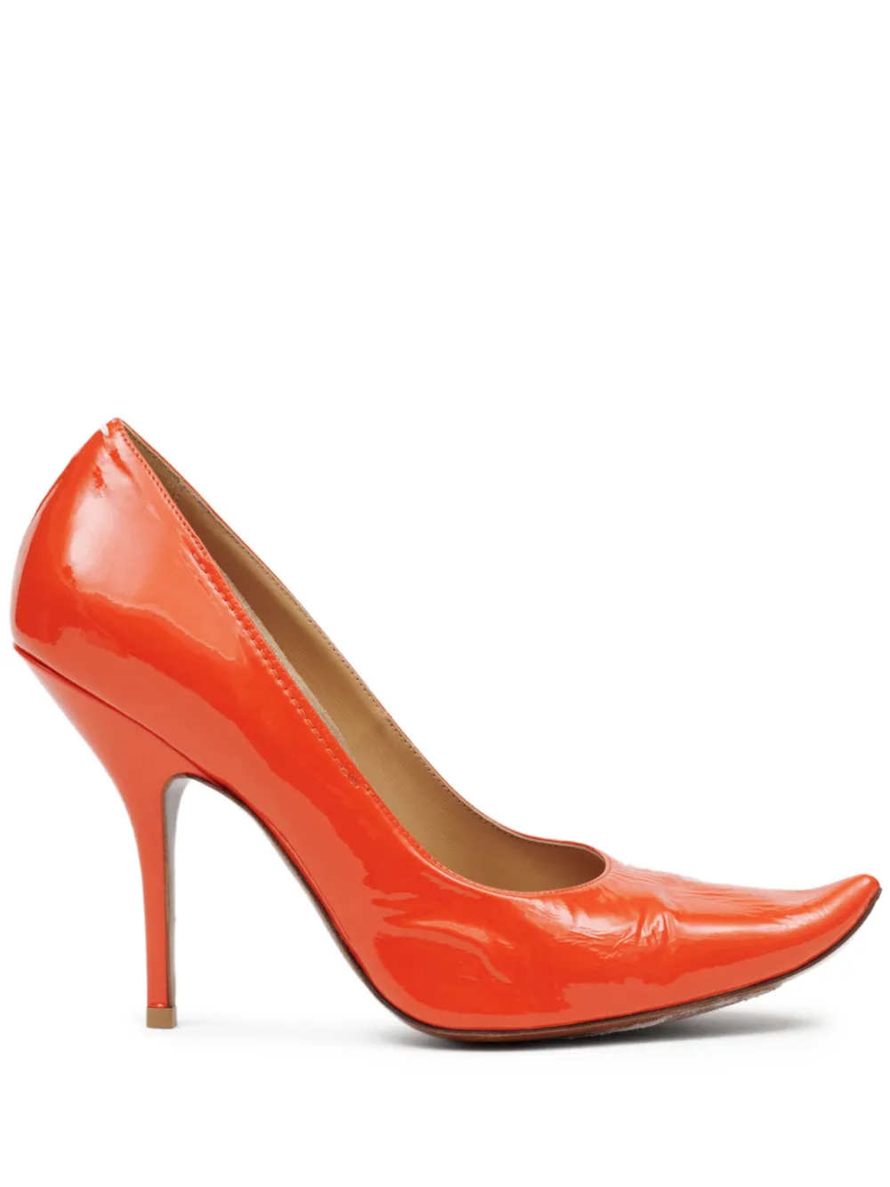 Maison Margiela 100mm leather pumps Orange