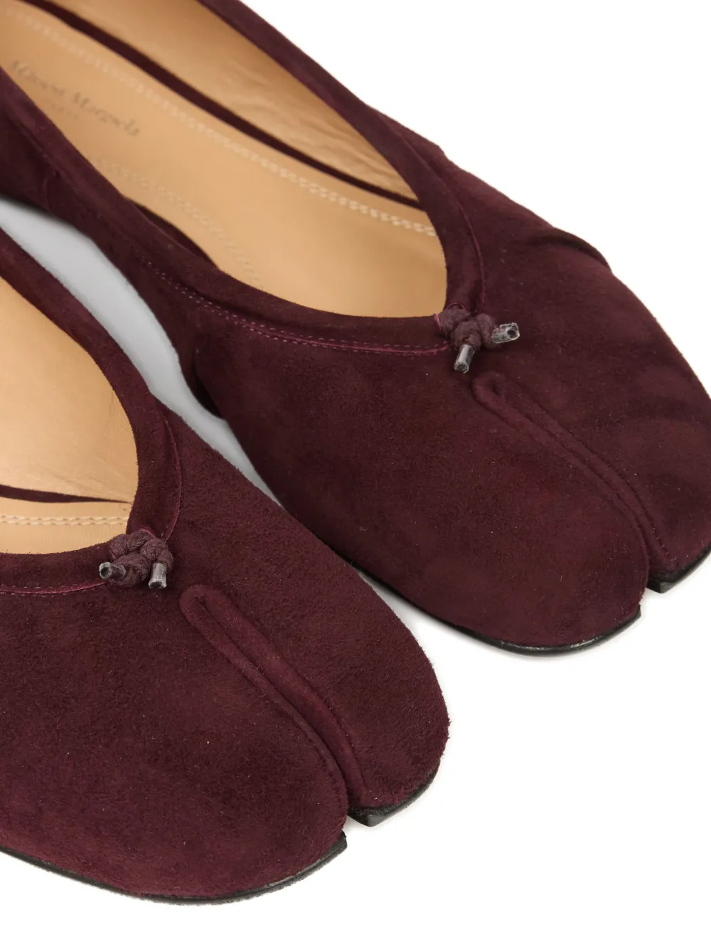 Maison Margiela Tabi suede ballet flats Red