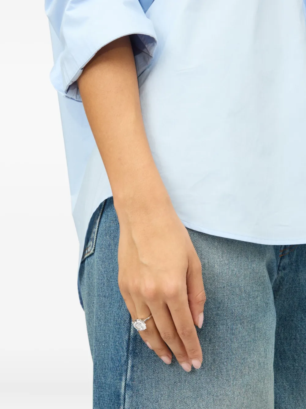 MM6 Maison Margiela crystal-embellished ring - Zilver
