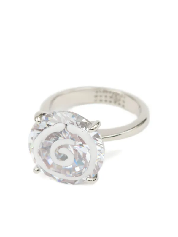 ダブルリング シルバー ☆ MM6 Maison Martin Margiela MM6 by Maison Martin Margiela Silver Tubing Ring in White