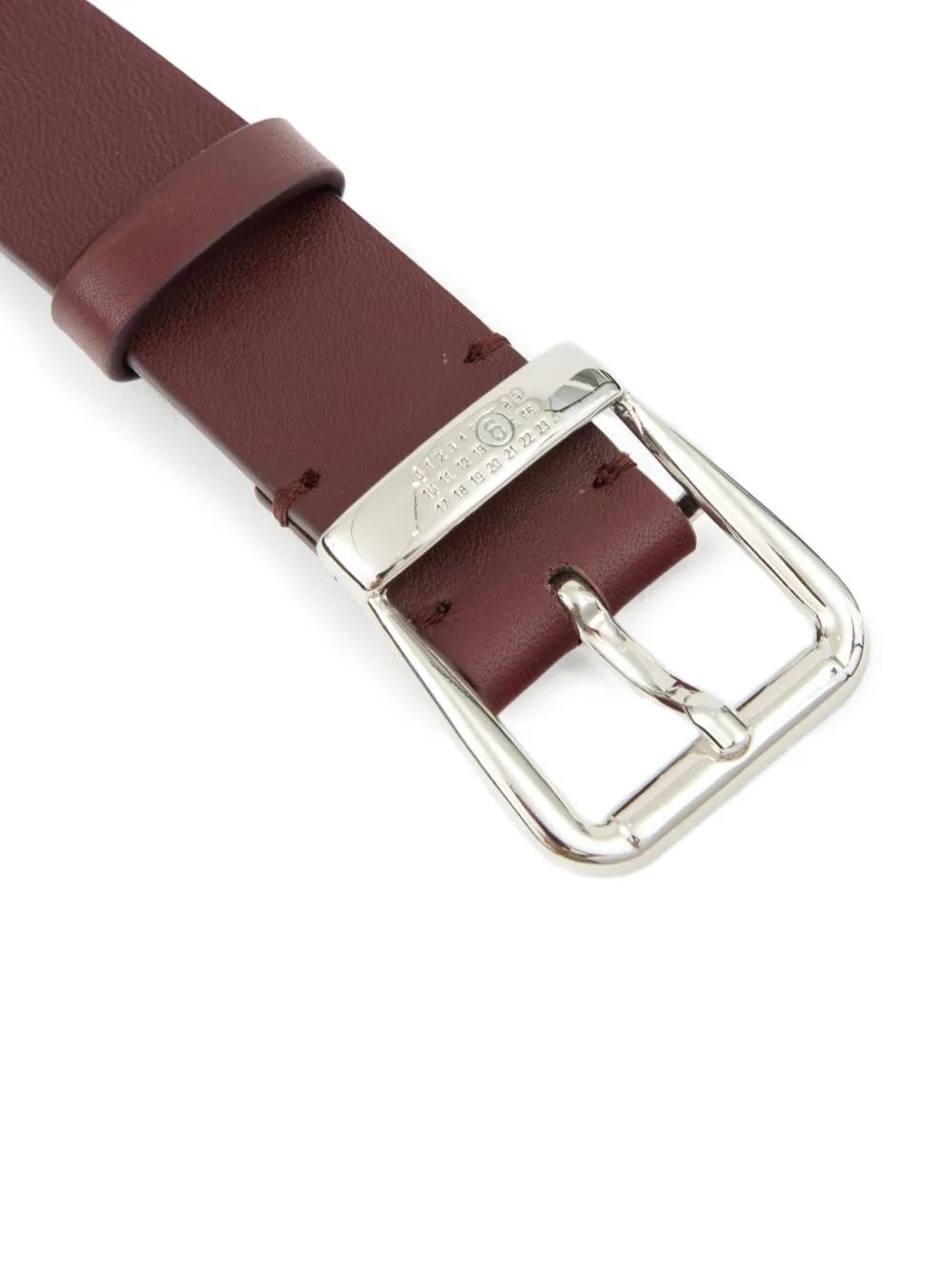 Shop Mm6 Maison Margiela Engraved-logo Leather Belt