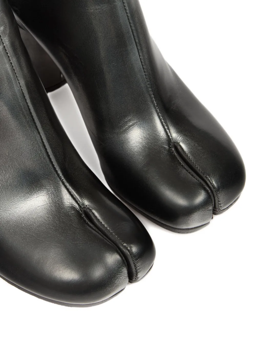 Maison Margiela Woman Ankle Boots Military Green Size 5 Leather In Black