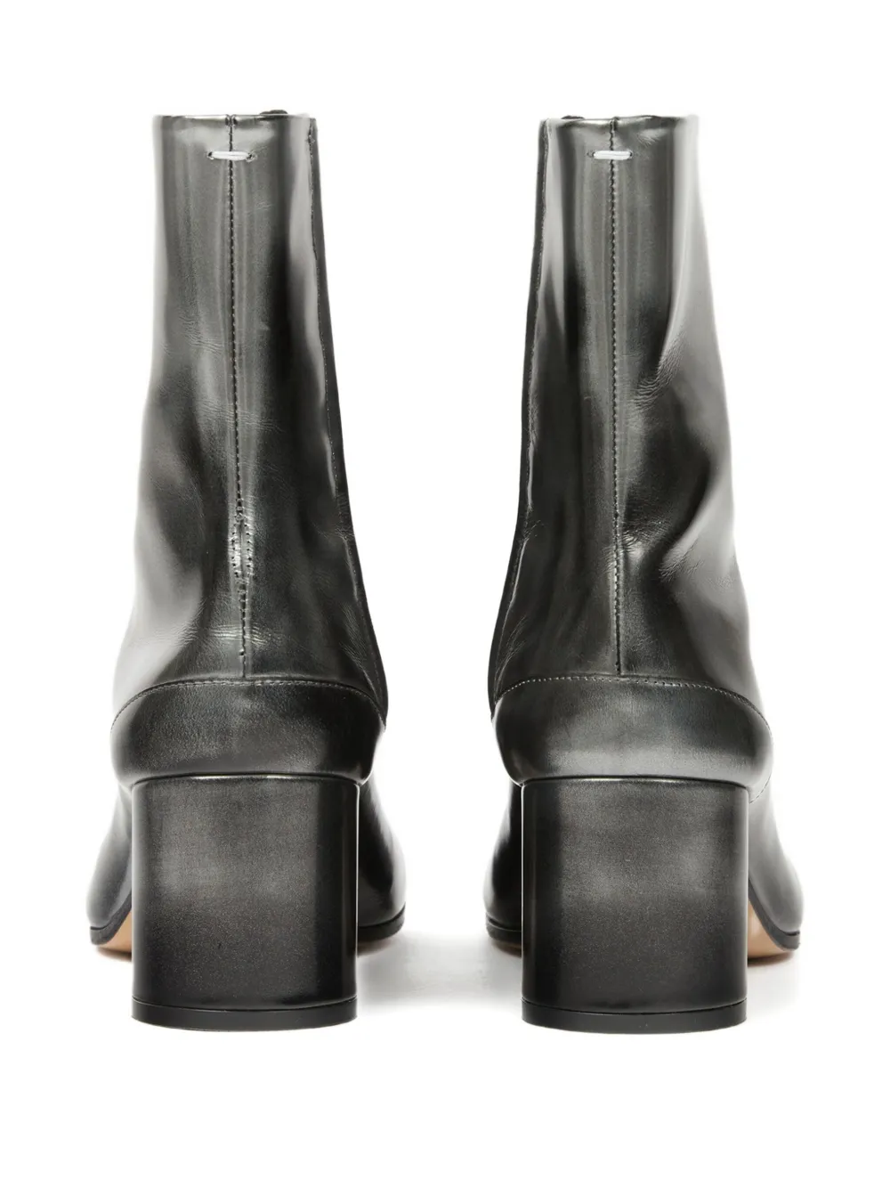 Maison Margiela Tabi Sleek Metallic Ankle Boots In Black
