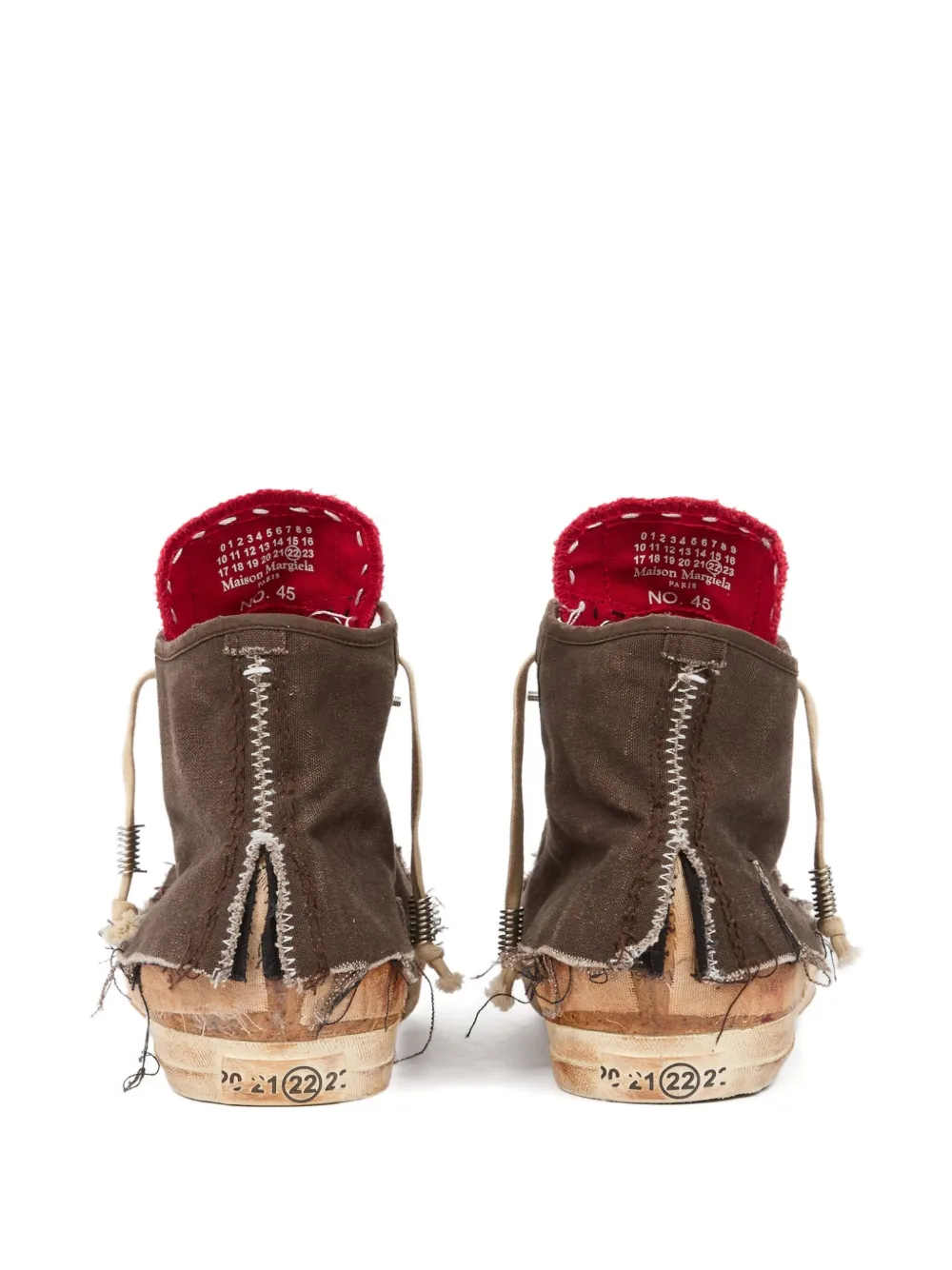 Maison Margiela High-top sneakers met franje afwerking Bruin
