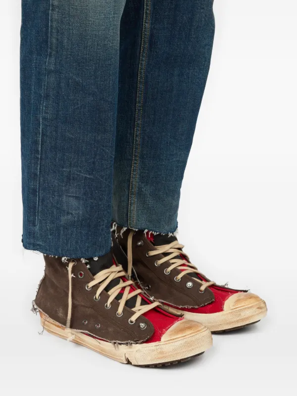 Maison Margiela frayed-edges high-top Sneakers | Brown