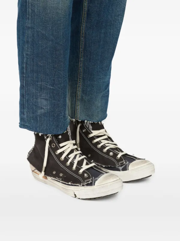 メラニー Maison Margiela Distressed high-top Sneakers | Black | FARFETCH