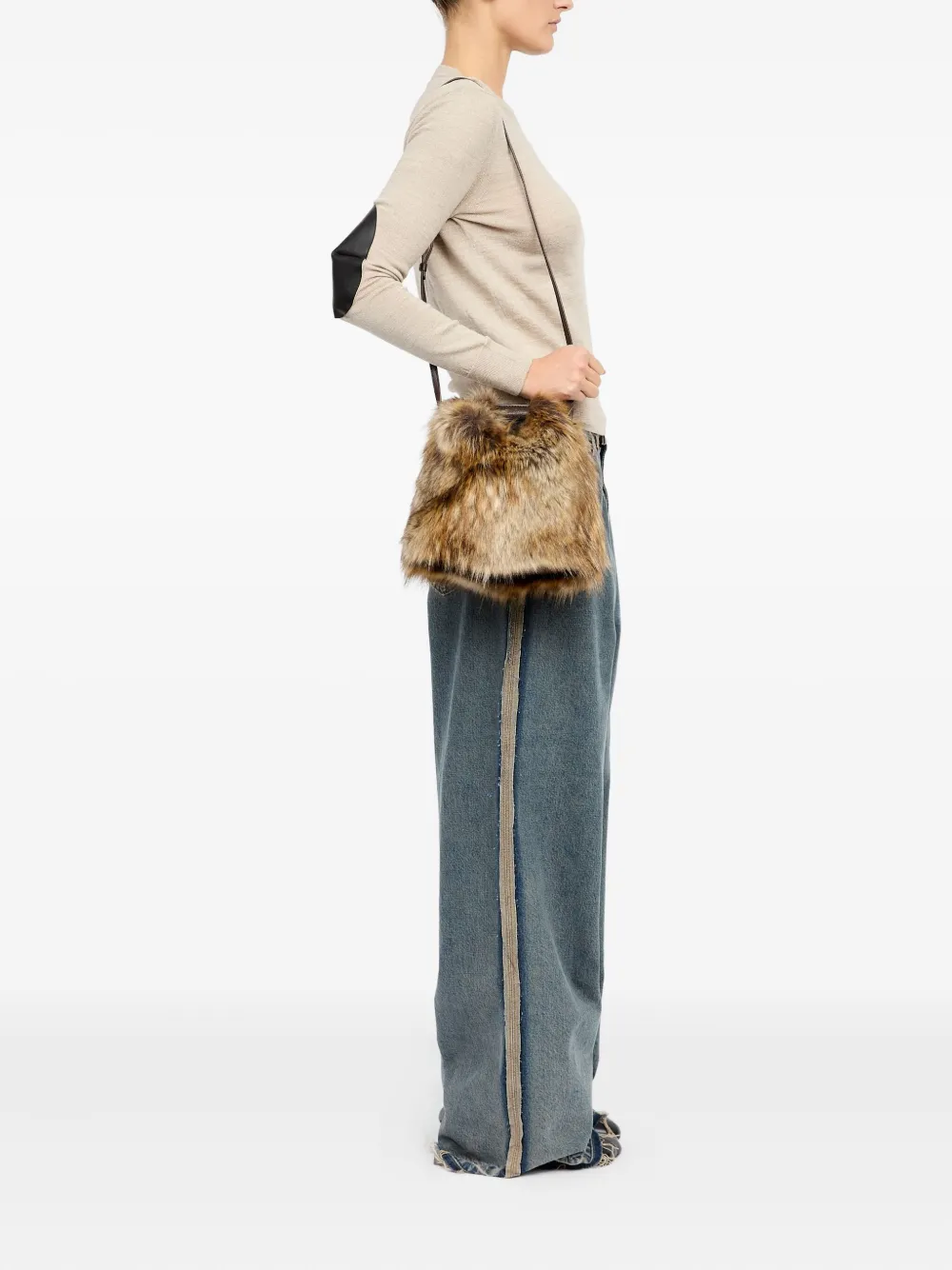 MM6 Maison Margiela Japanese schoudertas met kettinghengsel Bruin