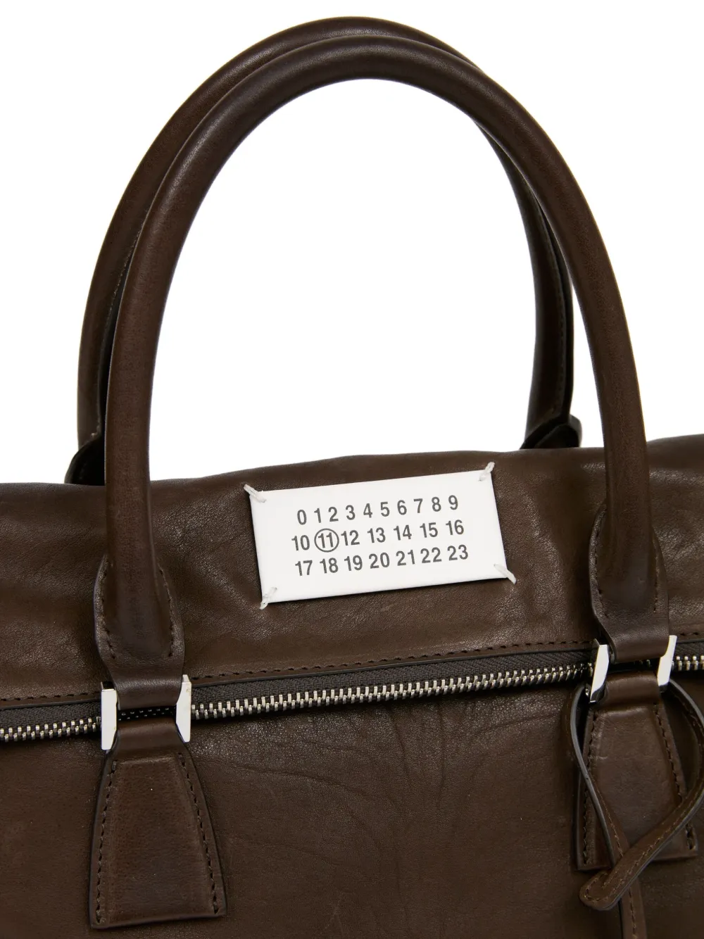 Maison Margiela 5ac Medium Leather Handbag In Brown