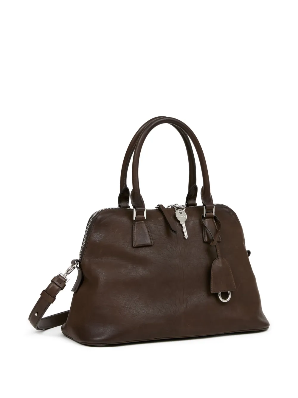 Maison Margiela 5ac Medium Leather Handbag In Brown