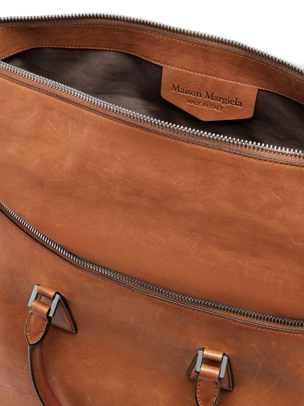 Maison Margiela 5AC leren schoudertas met handvat Bruin