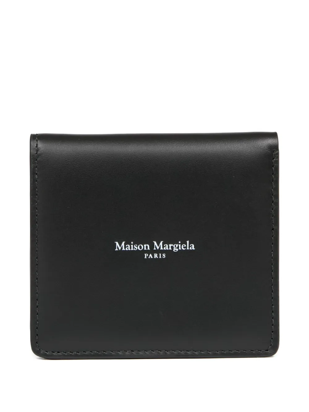 Maison Margiela Logo Leather Wallet In Black