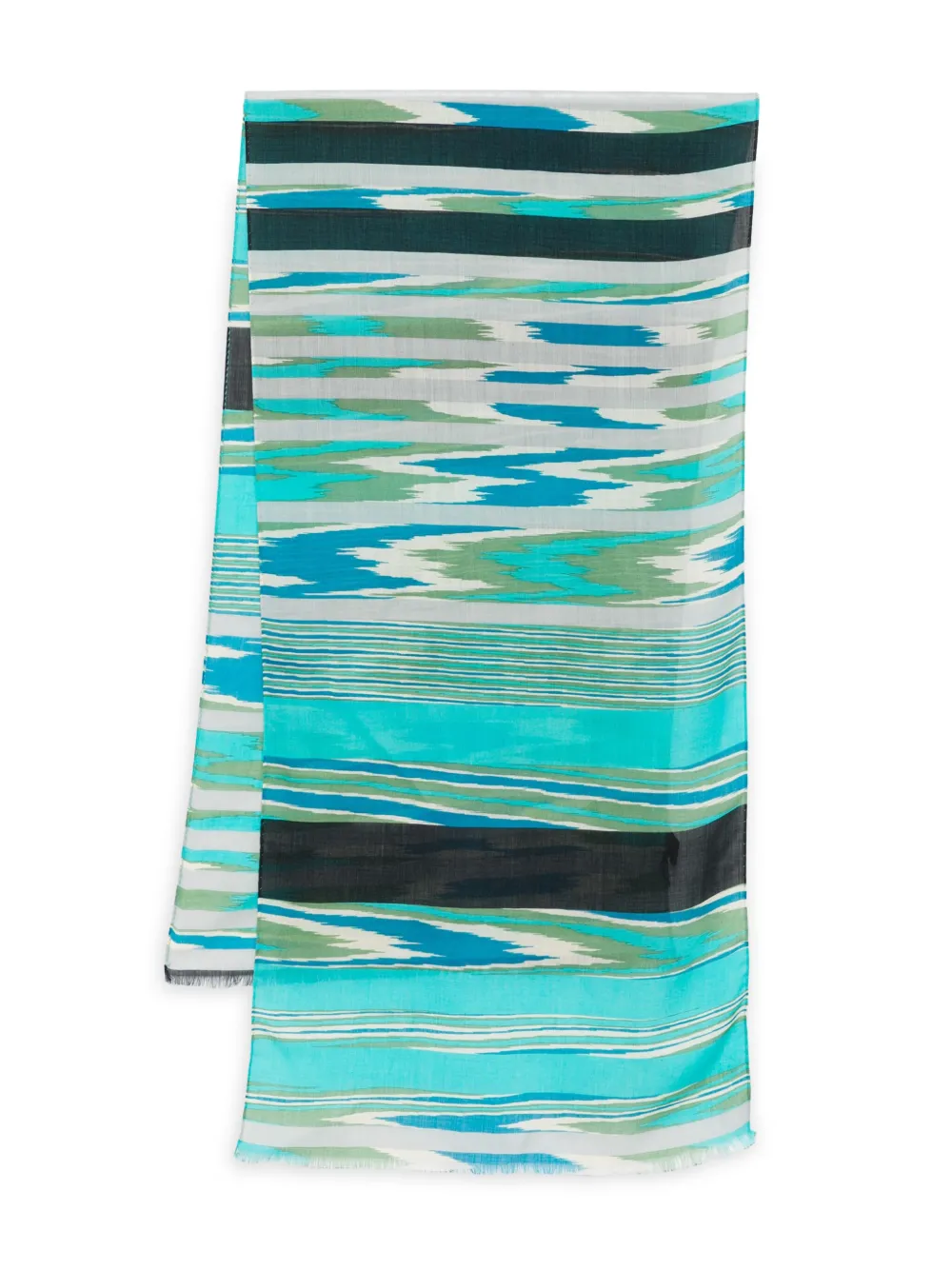 Pre-owned Missoni 2000 Striped Scarf In Blue