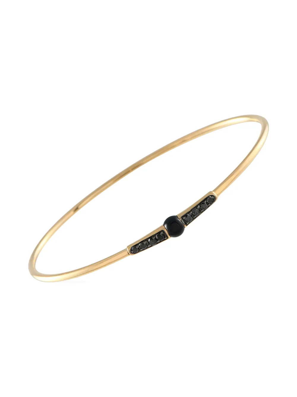 Pre-owned Pomellato 18k Yellow Gold M'ama Non M'ama Diamond And Onyx Bracelet