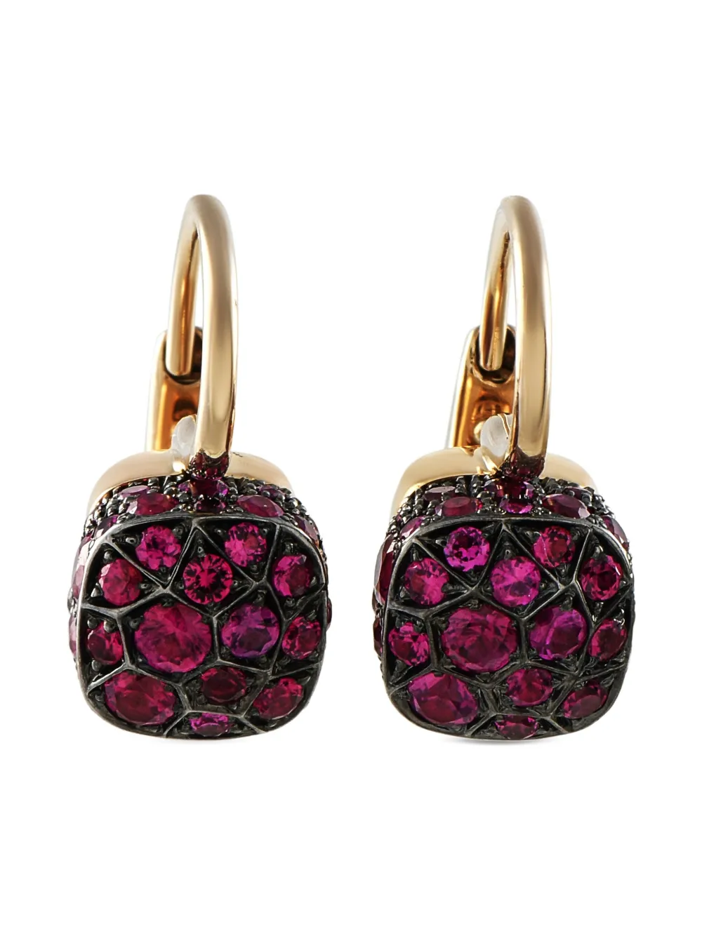 Pre-owned Pomellato 18k Gold Nudo Ruby Earrings