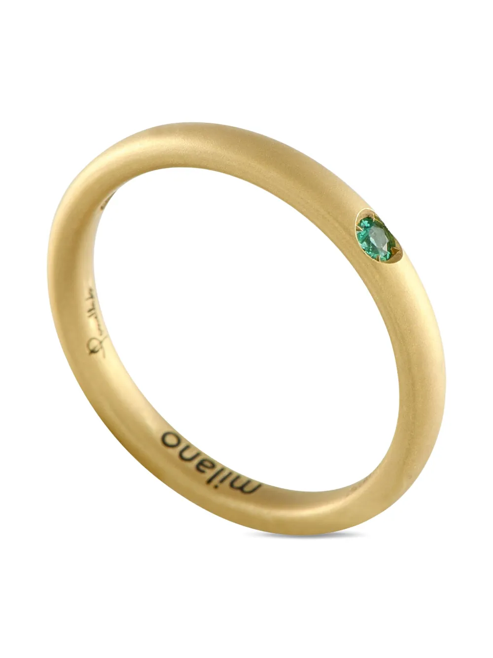 Pre-owned Pomellato 18k Yellow Gold Lucciole Emerald Ring