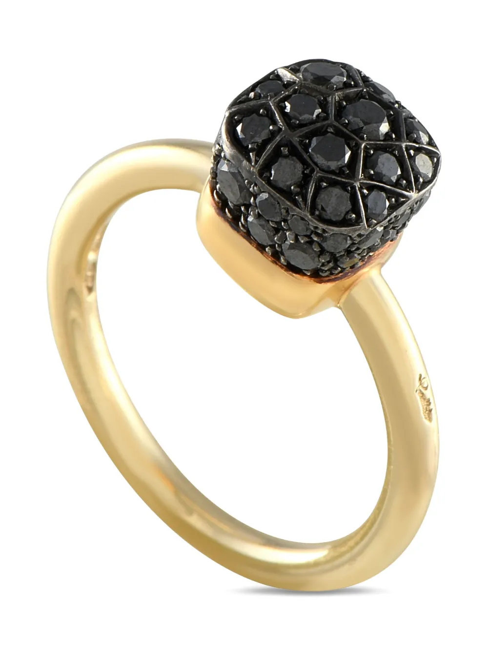 Pre-owned Pomellato 18k Yellow Gold Nudo Black Diamond Ring