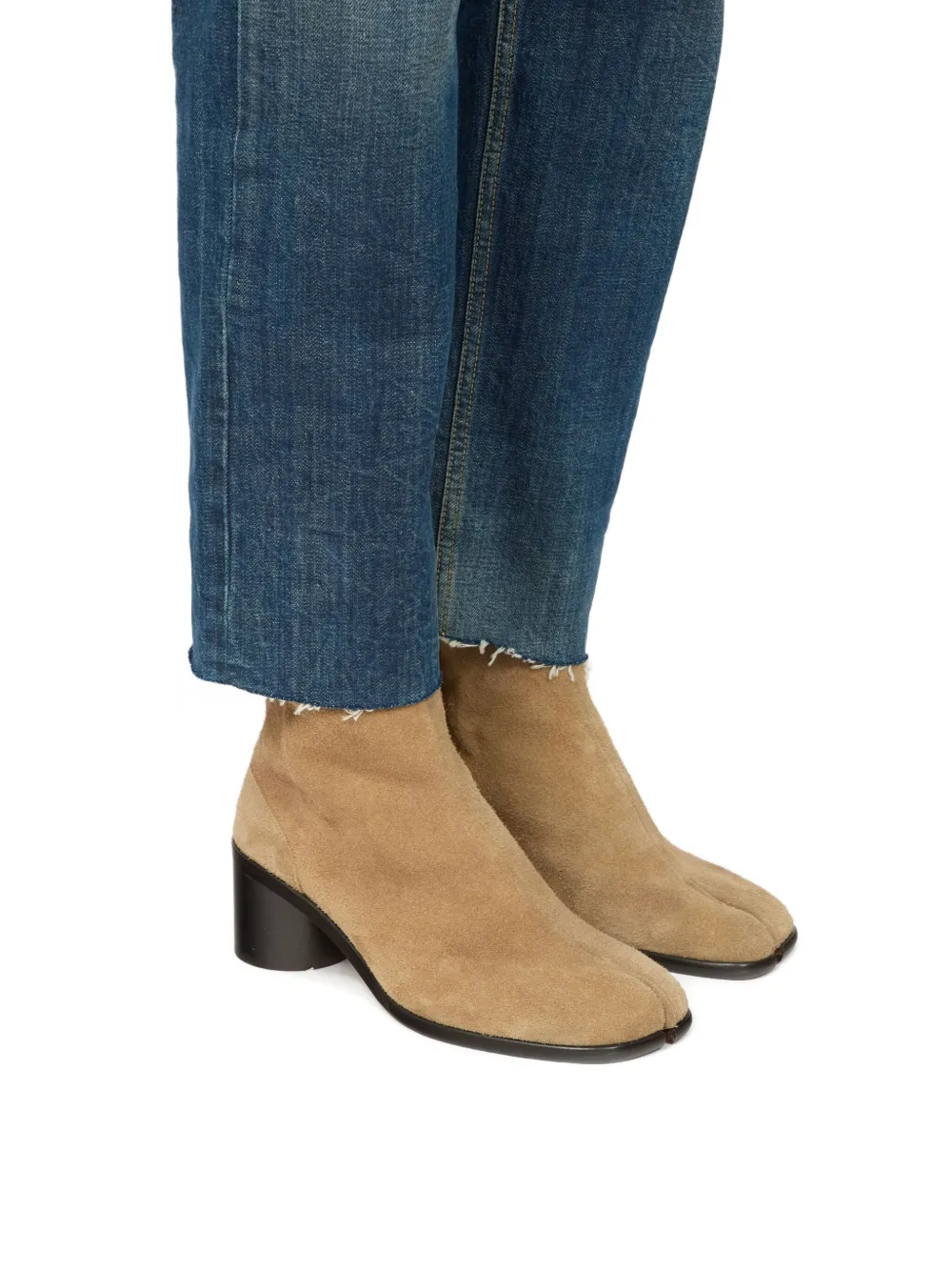 Maison Margiela tabi アンクルブーツ Maison Margiela Tabi スエード アンクルブーツ | ブラウン | FARFETCH JP
