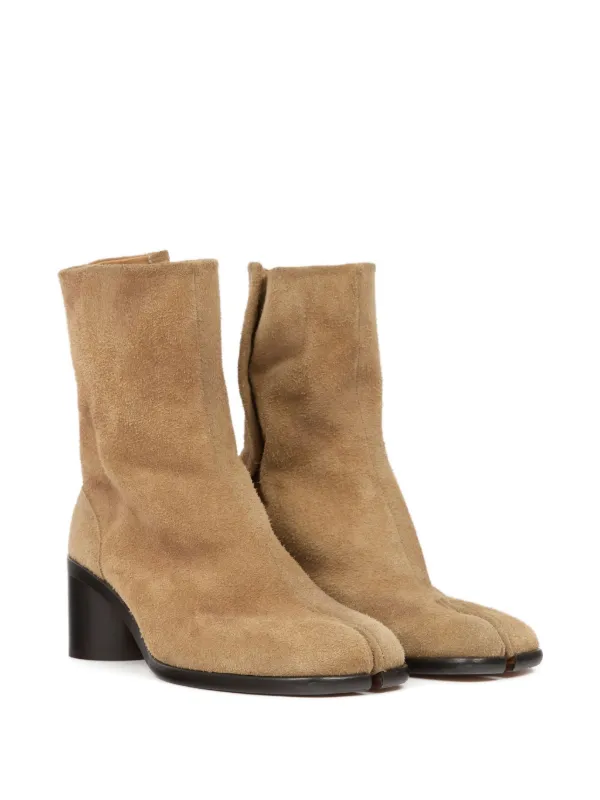 Maison Margiela Tabi スエード アンクルブーツ | ブラウン | FARFETCH JP