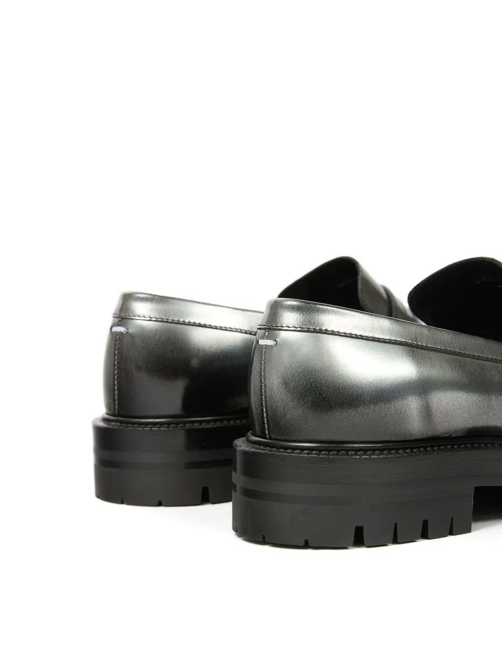 Maison Margiela Tabi leather loafers Silver