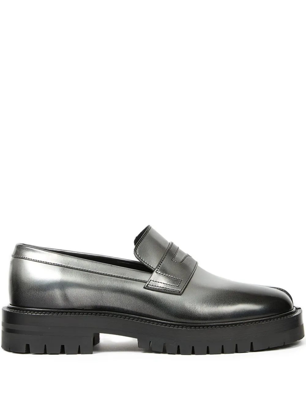 Maison Margiela Tabi leather loafers Silver