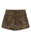 The Attico zebra-print swim shorts - Green
