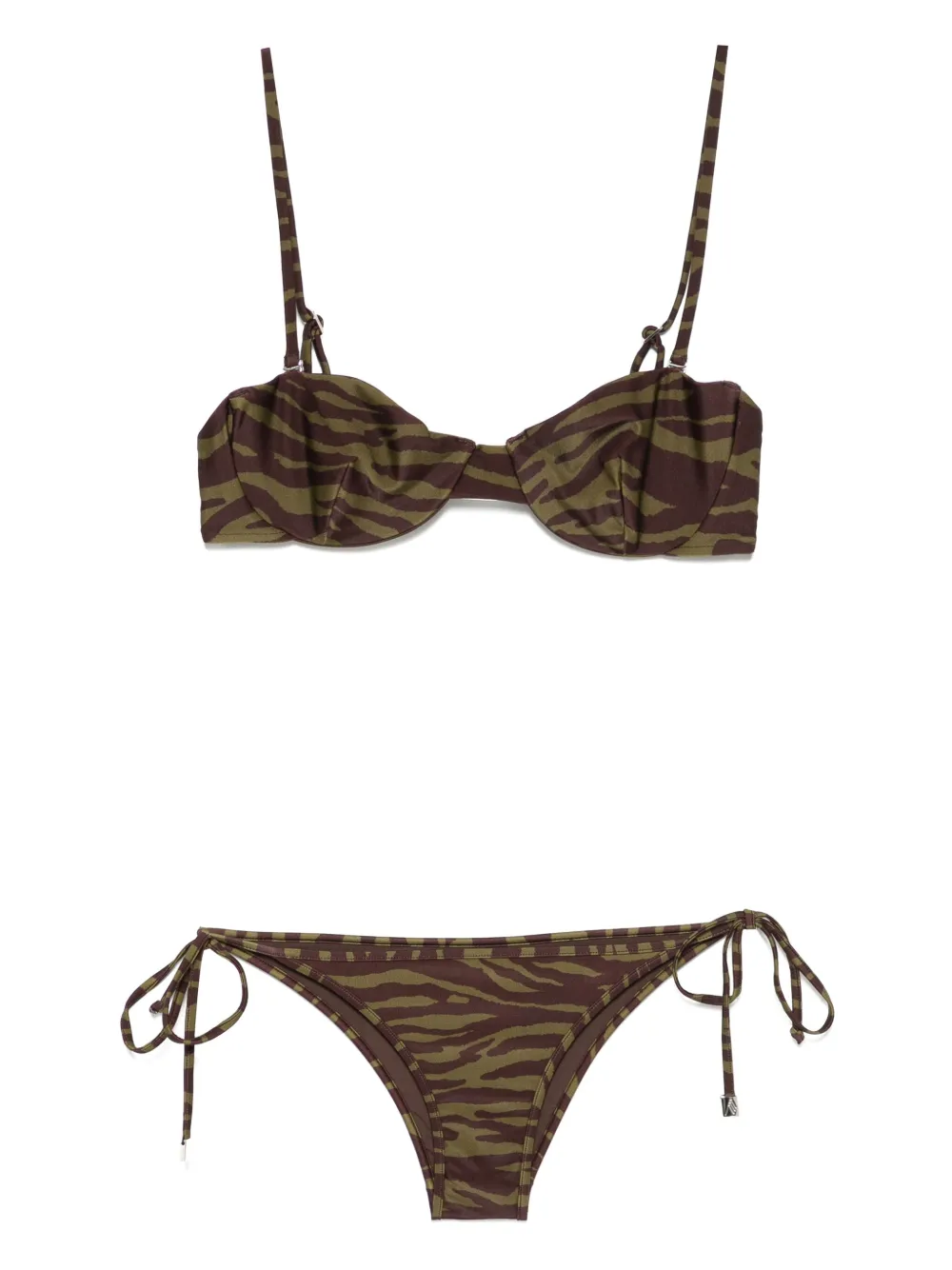 The Attico Bikini met zebraprint Groen