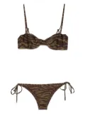 The Attico zebra-print bikini - Green