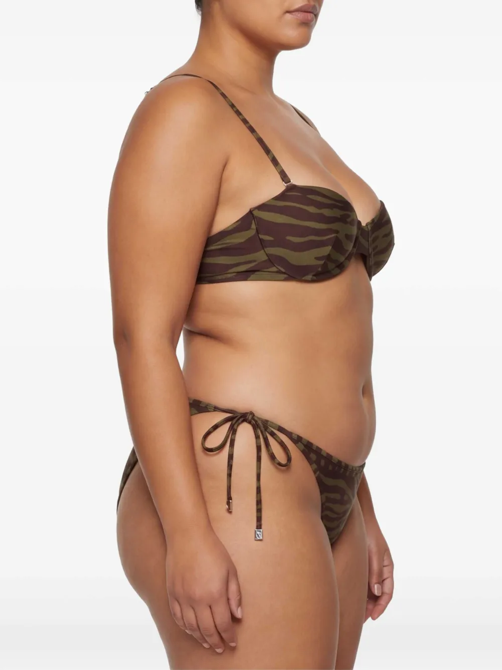 The Attico Bikini met zebraprint Groen