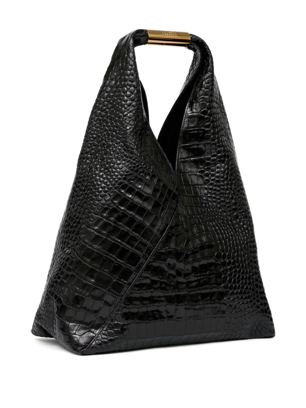 MM6 Maison Margiela Schoudertas met krokodillenleer-reliëf - Zwart